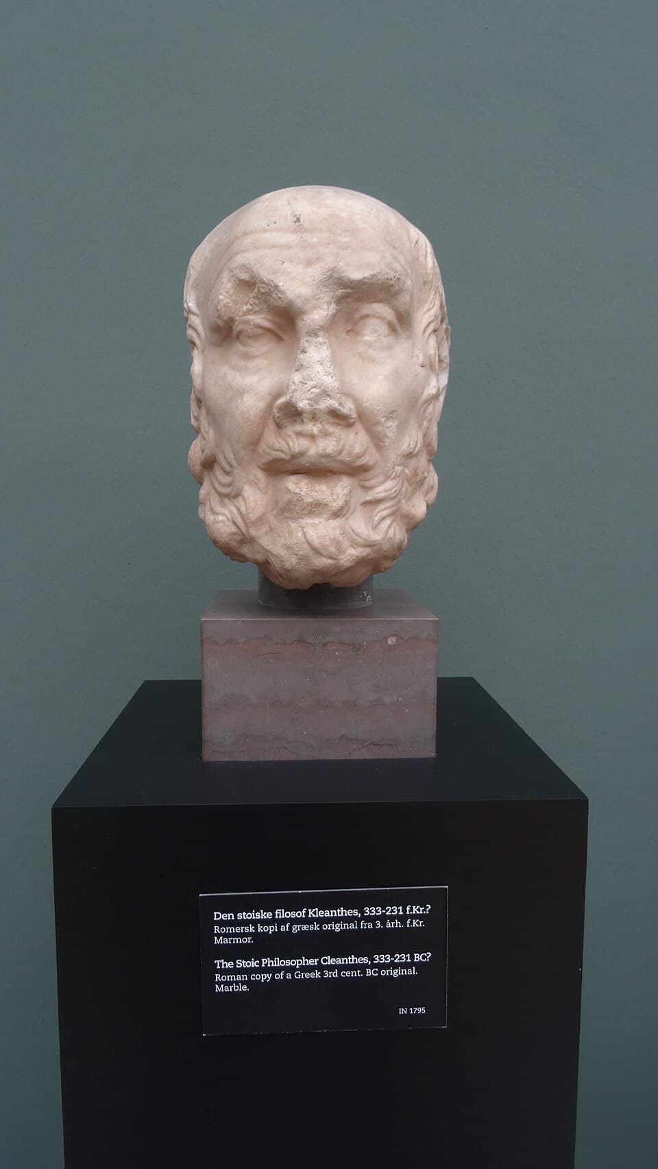 Marble head of the Stoic philosopher Cleanthes, Ny Carlsberg Glyptotek, Copenhagen
