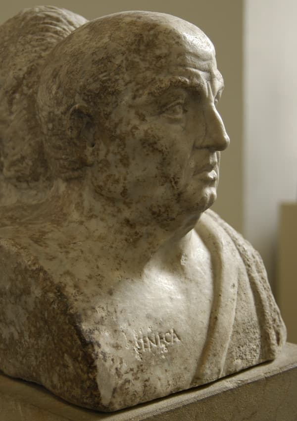Marble double herm portrait of Seneca, inscribed with his name, Antikensammlung Berlin